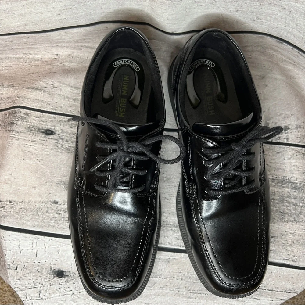 Nunn Bush Kor Comfort Gel Black Leather Lace-Up Oxford Shoes Formal Prom Recital